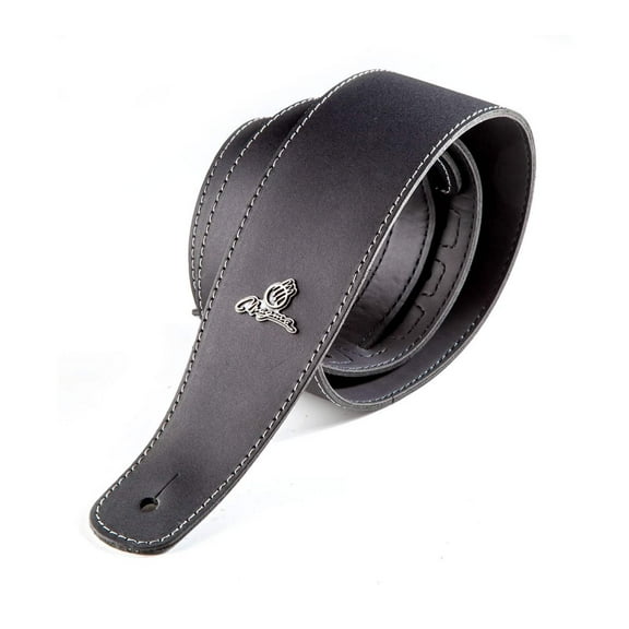 Magma Leathers 2.52" Delux Argentinean leather Guitar Strap Black (07MC01.)
