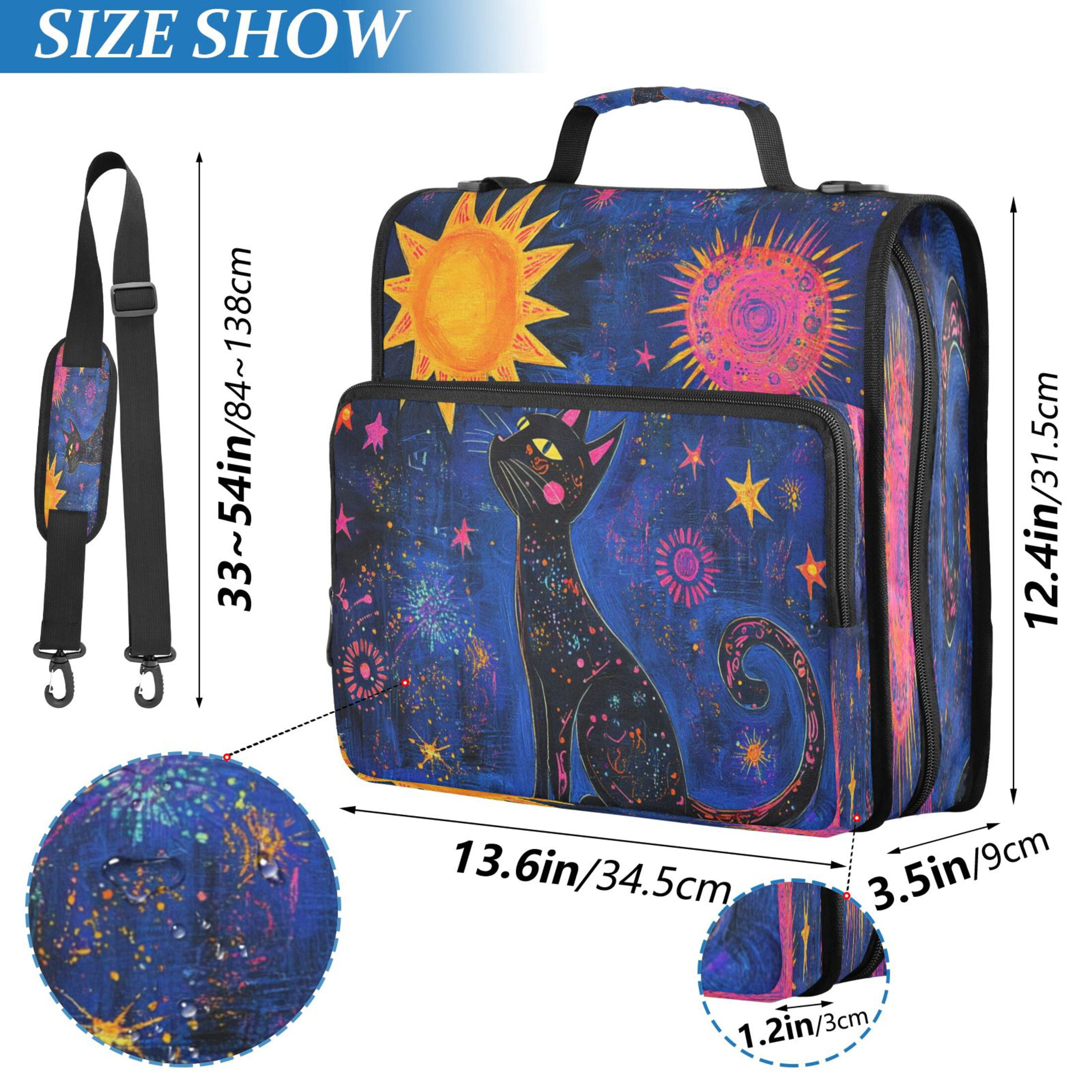 YAZAOO Zipper Binder trapper keeper Documents Organized Design Celestial Dreams Printed
