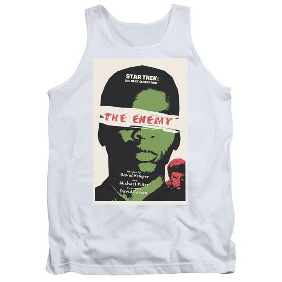 Trevco CBS2071-TK-2 Star Trek & Tng Season 3 Episode 7 Adult Cotton Tank Top, White - Medium