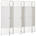 thumbnail image 2 of HOMCOM 6 Panel Room Divider Folding Privacy Screen, 5.6' Room Separator, Wave Fiber Freestanding Partition Wall Divider for Rooms, White, 2 of 5