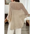thumbnail image 4 of Elegant Women's Crochet Cardigan - Lightweight Open-Front Knit Sweater with Eyelet Design, Perfect for Spring/Summer/Fall, Available in White or Black, Seasonal Fashion, 4 of 7