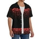 thumbnail image 2 of Balery Red Glitter1 Camisa Casual de Manga Corta con Botones para Hombre, Texturizada, Estilo Cubano, para Playa, Verano-Medium, 2 of 5