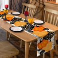 thumbnail image 2 of Rdsfhsp Halloween Lantern Pumpkin Table Runner, Gourd Spider Web Bat Funny Holiday Kitchen Dining Table Decor 13 x 72 Inches, 2 of 5