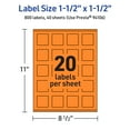 thumbnail image 6 of Avery Printable Square Labels, Bright Orange, 1.5" x 1.5", 800ct, 6 of 11