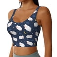 thumbnail image 2 of Goofa Cute Sheep 1 Printed Sports Bras for Women, High Impact Running Bra Workout Crop Tank Tops Longline Sports Bra Push up-XX-Large, 2 of 9