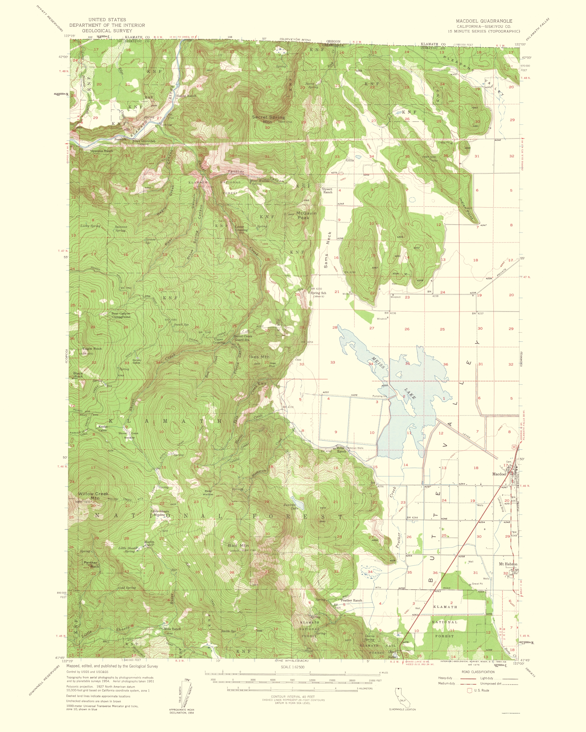 Macdoel California Quad USGS 1954 23 x 28.75
