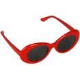 thumbnail image 3 of Bold Retro Oval Mod Thick Frame Sunglasses Round Lens Kurt Cobain Clout Goggles, 3 of 5