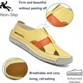 thumbnail image 3 of Women's Casual Sandals Outdoor Hollow Lightweight Arch Support Summer Beach Non-Slip Slip-on Flat Soft Walking Shoes Yellow 10 US, 3 of 7