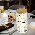 thumbnail image 6 of Halloween Glass Cup, 16oz Cute Ghost Cat Iced Coffee Can Glass Tumbler with Lid and Straw, Halloween Spooky Gifts for Her Him, 6 of 6