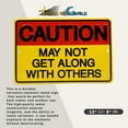 thumbnail image 2 of Caution May Not Get Along With Others Funny Metal Signs Office Dorm Room Decor, 2 of 7