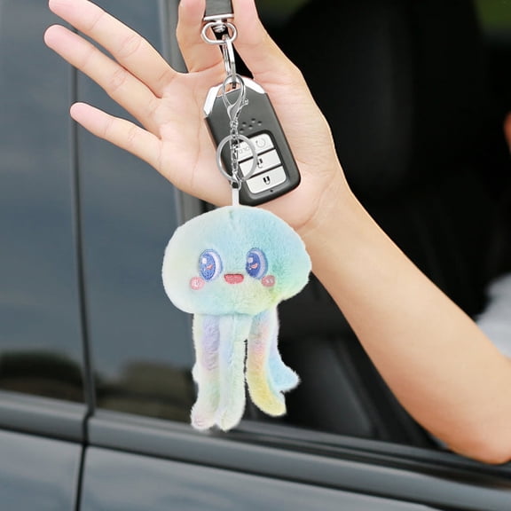 ELAYARD Plush Octopus Keychain Soft and Comfortable Key Holder for Car Keys and Backpacks