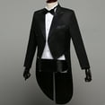 thumbnail image 3 of MSemis 4 Piece Men’s Classic Fit Tuxedo Tailcoat Tail Coat Suit, 3 of 4