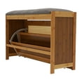 thumbnail image 4 of Denest Bamboo Shoe Bench Shoe Rack Organizer Entryway Storage Shelf Stool 26*10*18", 4 of 11