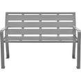 thumbnail image 2 of Global Industrial 4' Horizontal Steel Slat Outdoor Park Bench with Back, Gray, 2 of 7