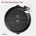 thumbnail image 7 of Cuisinel Pre-Seasoned Cast Iron Pan Lid Universal Replacement Cover with Silicone Handle Holder, 10", 7 of 7