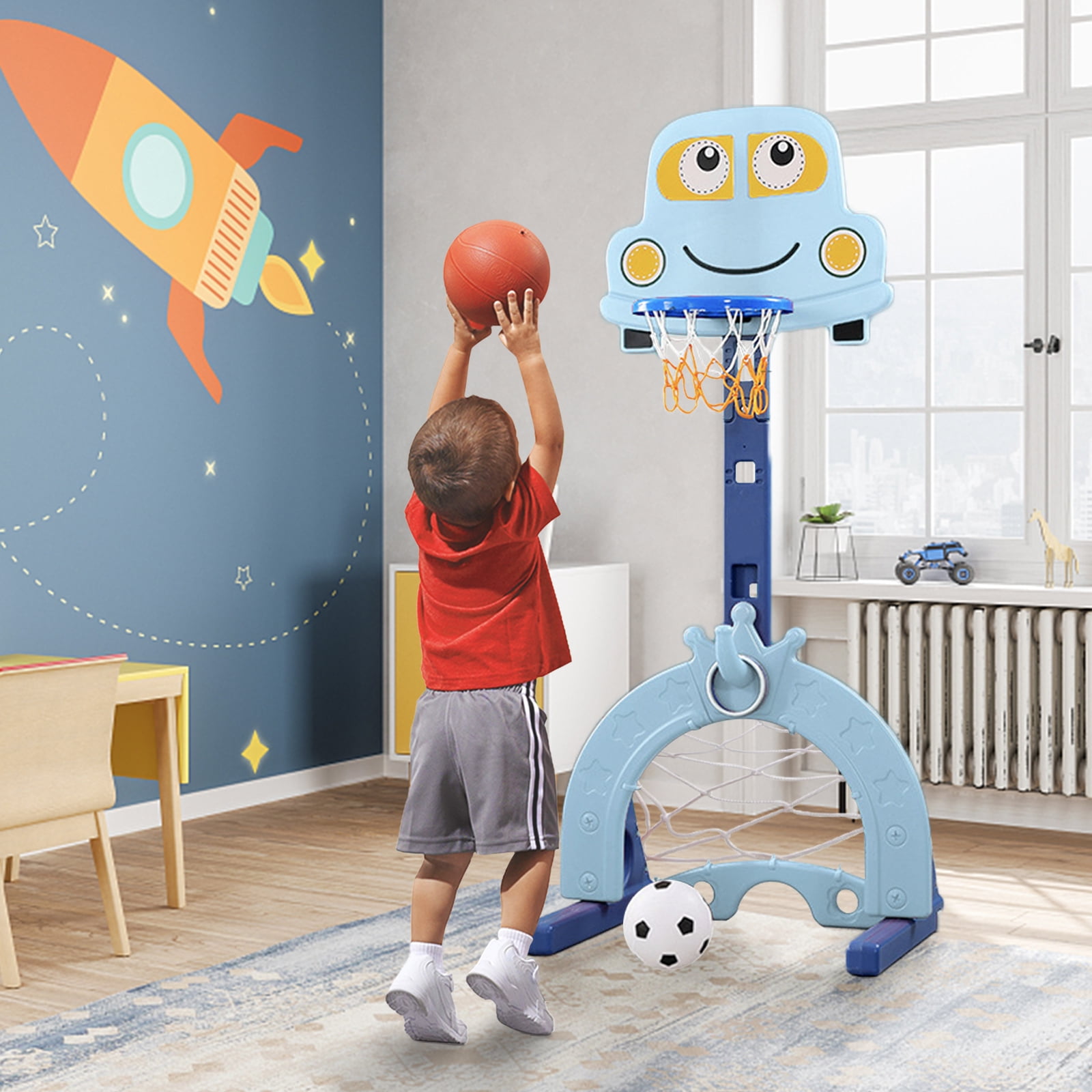 4in1 Basketball Hoop for Toddler Kids Indoor Outdoor Sports Activity