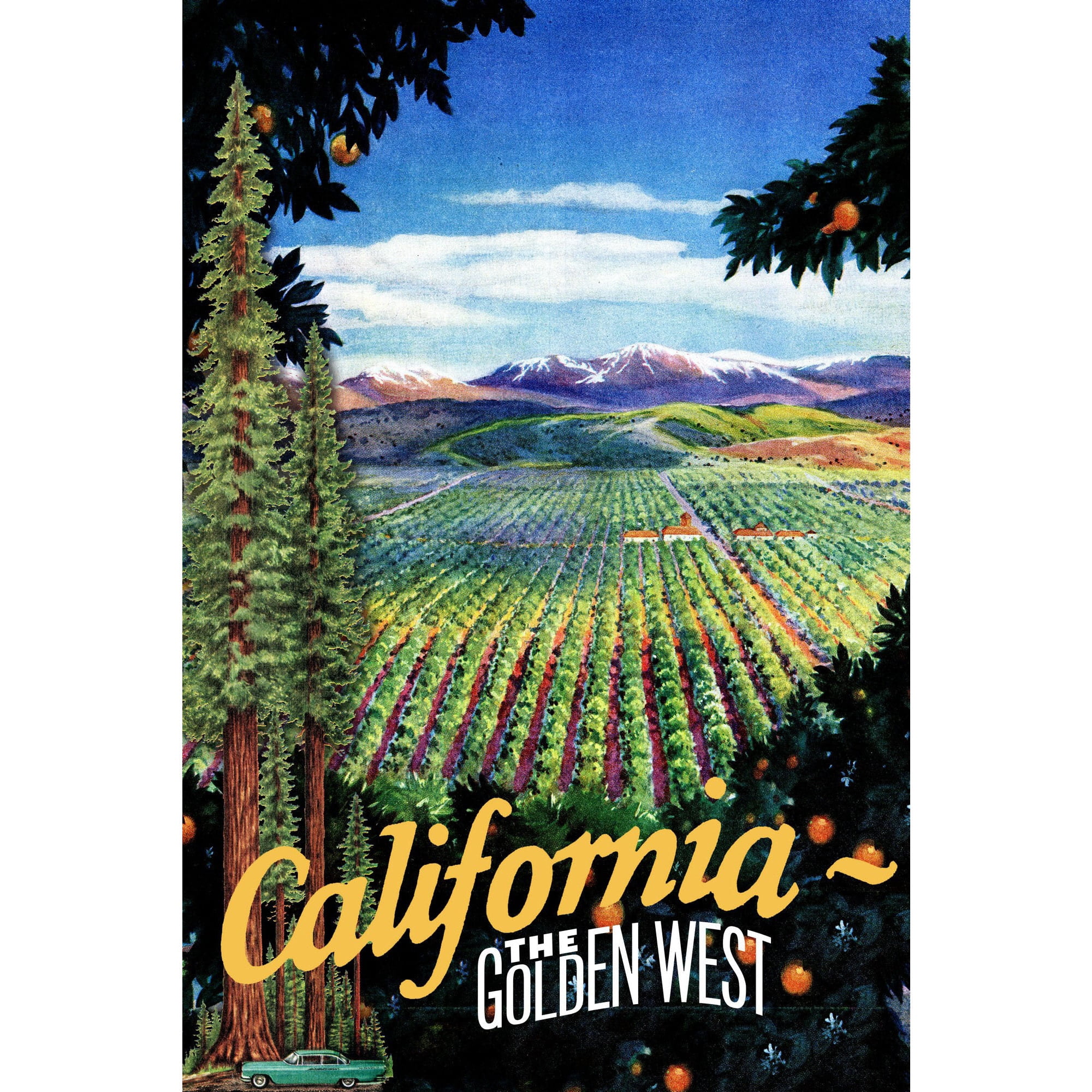 "Travel Poster California" Painting Print on Wrapped Canvas