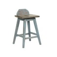 thumbnail image 3 of Kris Kitchen Dinette Swivel Bar Stools, Distressed Gray & Washed Blue Wood, Farmhouse, 28.5"H (Set Of 2), 3 of 5