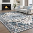 thumbnail image 3 of Area Rugs for Living Room, 6'x9' Washable Moroccan Neutral Geometric Low Pile Non-Slip Rug for Bedroom Kitchen Dining Room Entryway, 3 of 9