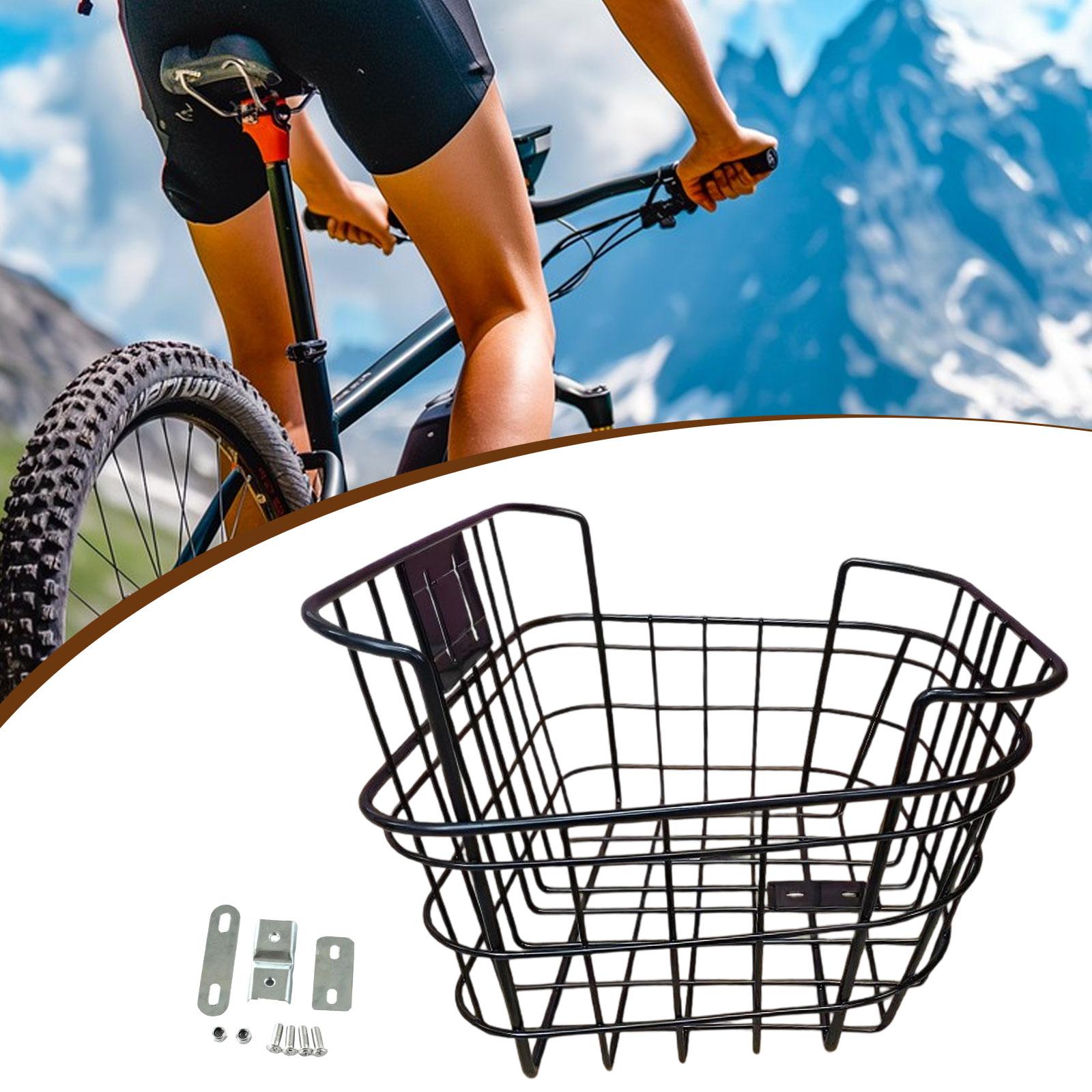DimyFew Bike Basket Aluminum Alloy Metal Wire Bicycle Cargo Rack Electric Bike Front And