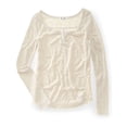 thumbnail image 2 of Aeropostale - Camiseta con adornos en la parte posterior de encaje para mujer, beige, grande Aeropostale Camiseta adornada, 2 of 2