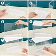 Acrylic Display Case 3-Tier White Action Figure Display Box 10.8x5.3x9inch Rectangle Dustproof Showcase DIY for Display Assembly Display Case with Stickers DIY for Model Colloction