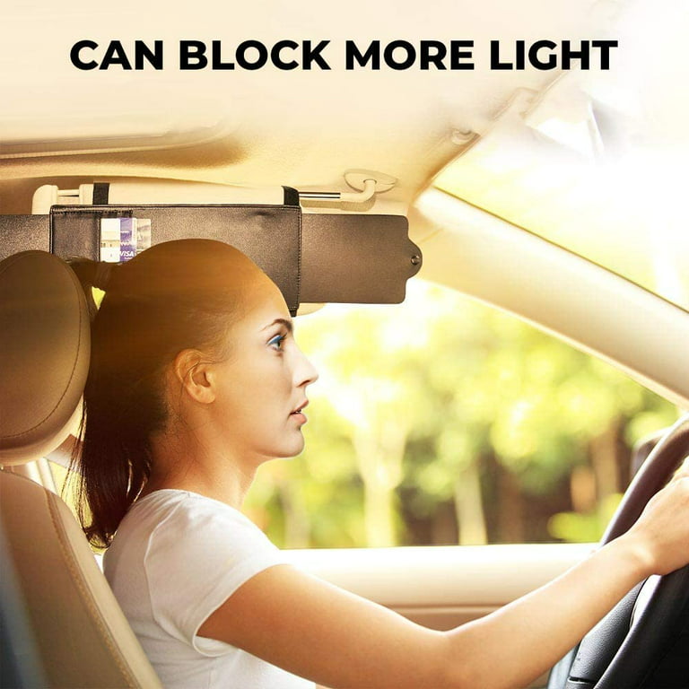2 Pack Sun Visor for Car, Anti Glare Sun Visor for Car, Universal Sun Visor  Extender for Cars, Auto Polarized Sun Visor Sunshade Extender Protects