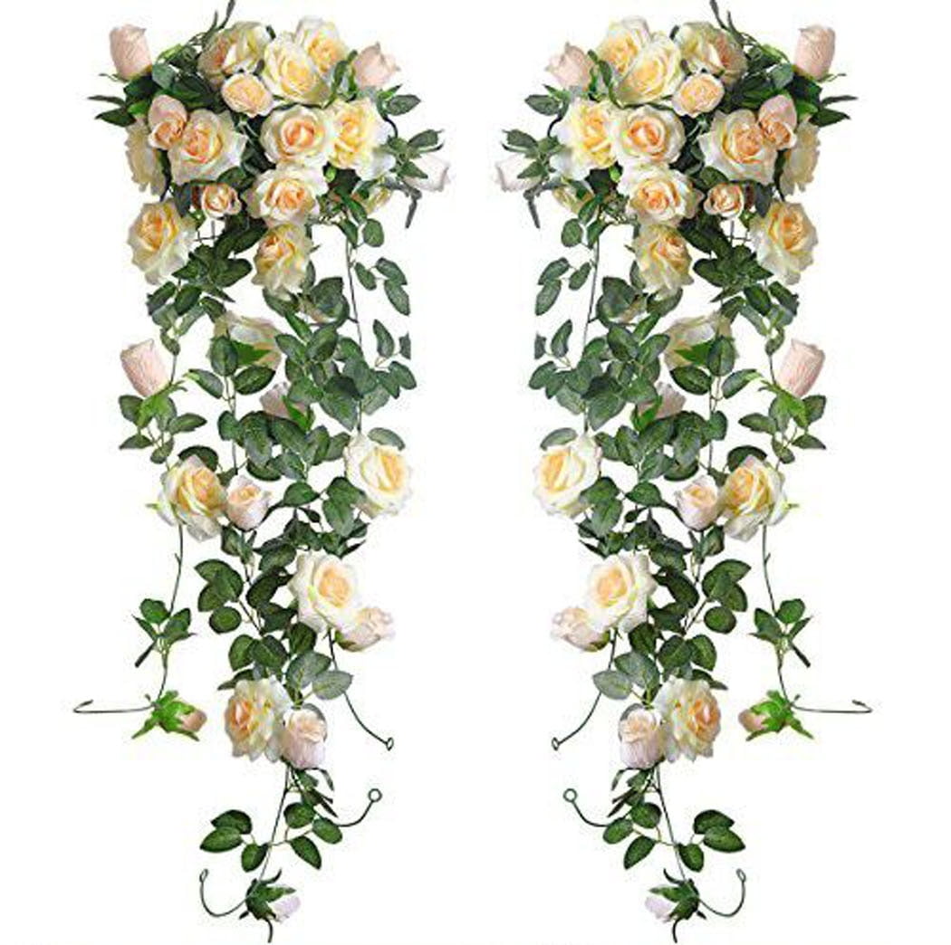 1x 8 Ft Artificial Silk Rose Flower Ivy Vine Leaf Garland Wedding Party Modern W