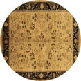 thumbnail image 1 of Ahgly Company Indoor Round Oriental Brown Traditional Area Rugs, 6' Round, 1 of 4