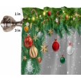 thumbnail image 4 of Christmas Kitchen Curtain Valance and Tiers Set Xmas Baubles Coniferous 3 Pc Window Treatment Pine Tree Twig Gray 3 Pieces Rod Pocket Valance Set for Small Windows Bedroom 54 in x 24 in, 4 of 6