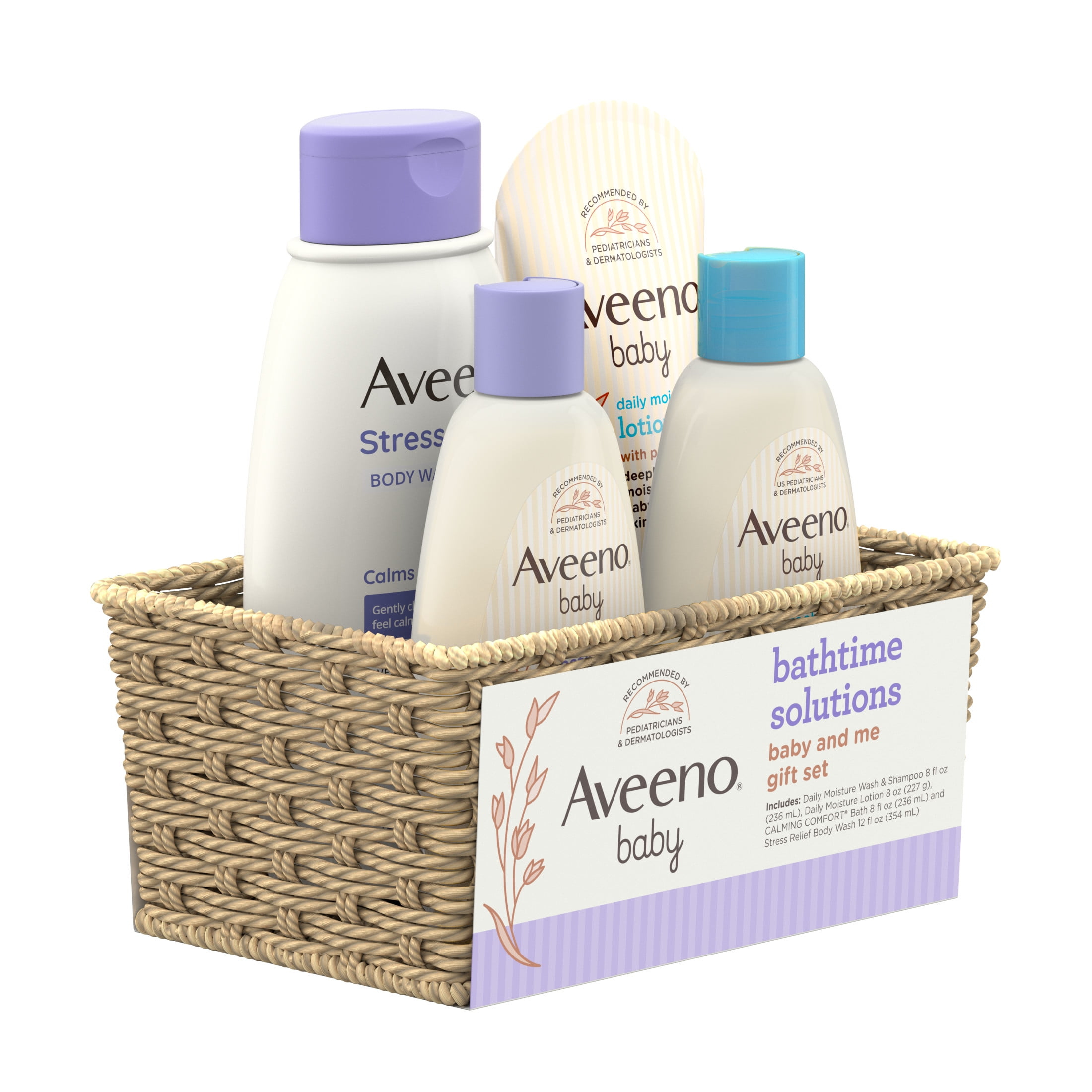 Aveeno Daily Bathtime Solutions Baby and Me Gift Set, 4 Pieces