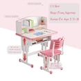 thumbnail image 5 of Kids' Table Chair Sets, Kids' Desks Chair, Height Adjustable Ergonomic Children Study Desk Table Computer Workstation With Large Storage Drawer Built-in Bookshelf, Kids Bedroom Furniture, 5 of 6