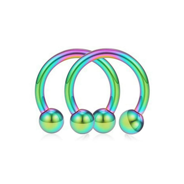 WREESH Nose Ring Hoop Magnetic Horseshoe Rings Stainless Steel Faux Septum Rings