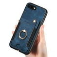 thumbnail image 4 of Wallet Case for iPhone 7 / 8/ SE 2020/ SE 2022, Ring Holder Kickstand Retro Premium Leather Credit Card Holder [ RFID Blocking ] Case with Wrist Strap Back Magnetic Clasp Flip, Blue, 4 of 8