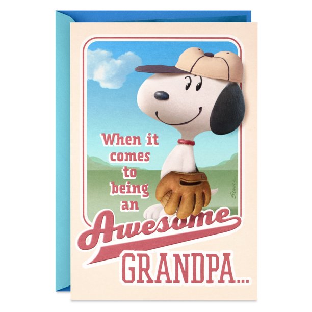 Hallmark Father S Day Card For Grandpa From Kids Peanuts Snoopy Pop Up Baseball Walmart Com Walmart Com