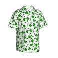 thumbnail image 2 of Balery St Patrick's Day4 Print Men's Hawaiian Shirts Short Sleeve Beach Shirt Relaxed Fit Vacation Button Down Shirts-Large, 2 of 9