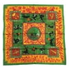 Authenticated Used Goods HERMES Hermes Carre 90 scarf muffler MUSIQUE DES DIEUX music of the gods green x yellow silk 100%