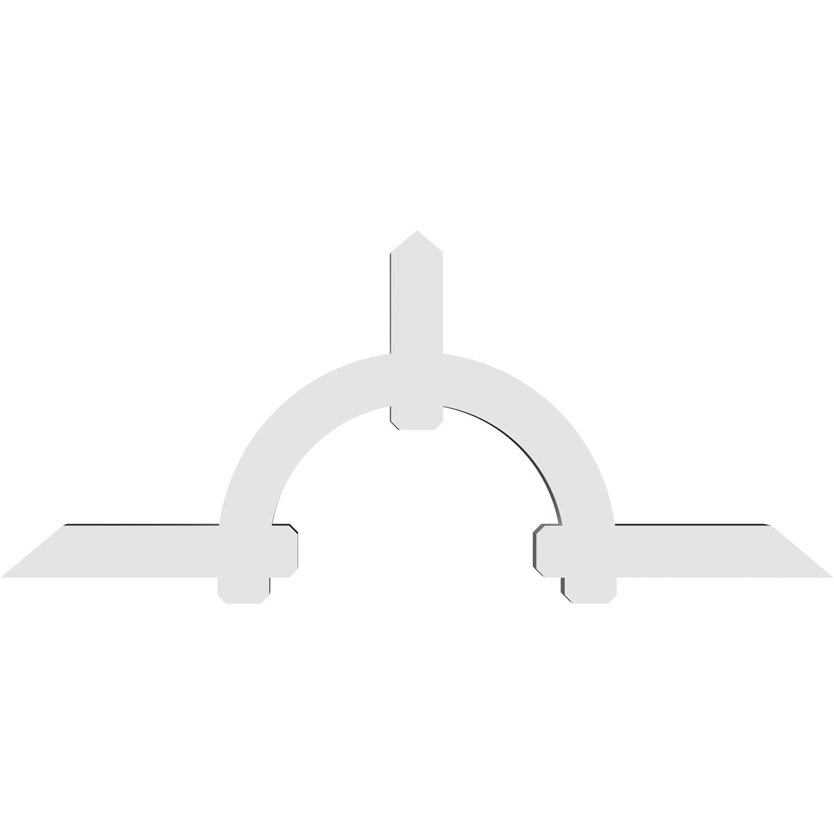 96"W x 40"H x 6"D x 6"F, 10/12 Pitch, Ericson Architectural Grade PVC Gable Bracket