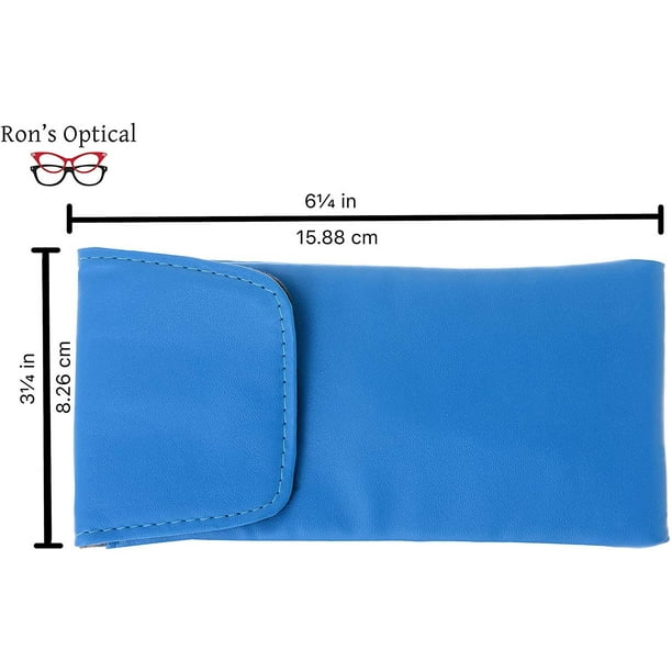 2 Pack Eyeglass Case Top Closure, Slip In Eyeglass Case Soft Faux