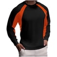 thumbnail image 2 of Blusas y camisas de manga larga con cuello redondo para hombre, blusas de licra con cuello redondo, ajustadas, de alta resistencia y de color sólido., 2 of 5