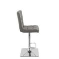 thumbnail image 4 of CorLiving Quinn Modern Fabric Upholstered Indoor Adjustable Height Barstools, Medium Grey (Set of 2), 4 of 9