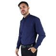 thumbnail image 3 of Camisa Azul Marino Slim Fit para Hombre Manga Larga Moda Casual, 3 of 4
