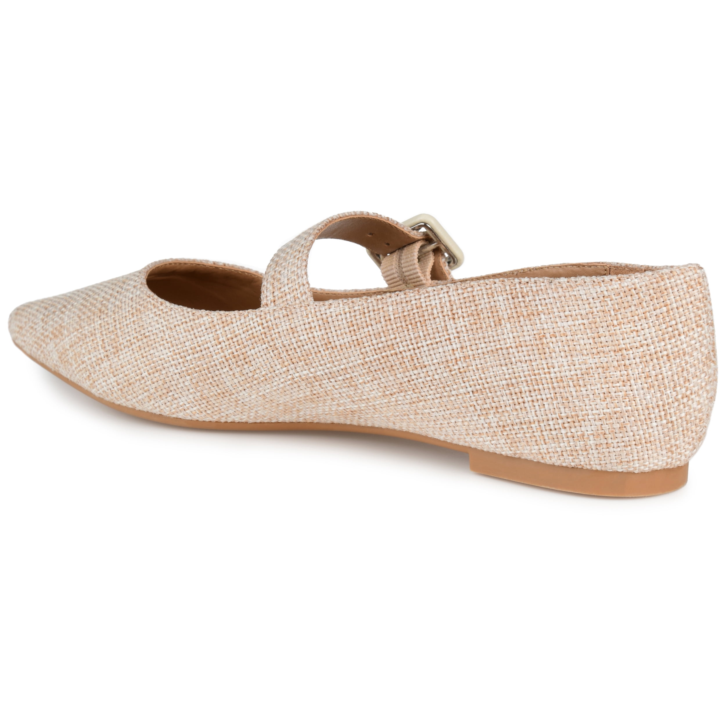 Journee Womens Karissa Buckle Pointed Toe Mary Jane Dress Flats
