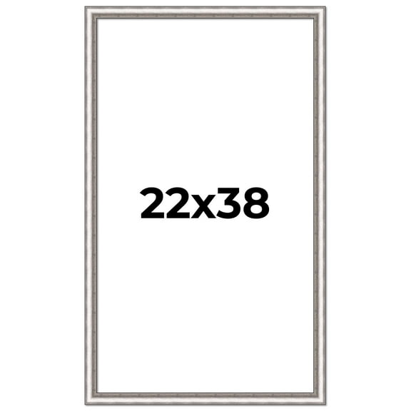 22x38 Frame Silver Real Wood Picture Frame Width 1.25 Inches | Interior Frame Depth 0.5 Inches |