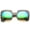Brown Tortoise / Green Blue Mirror, variant on sunglassLA Unisex Women's High Fashion Bold Bottom Cut Square Mirrored Lens Sunglasses (Yellow Tortoise / Orange Mirror) - 52mm