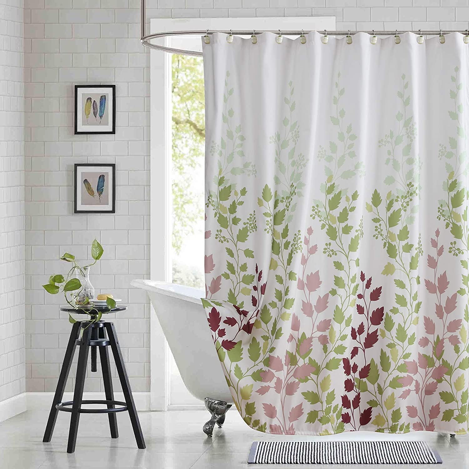 Printed Shower Curtain Waterproof Polyester Fabric Bathroom Curtains New Designs 