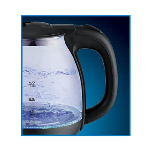 EUROSTAR EKG100BK 1.0L Glass Electric Kettle, Black