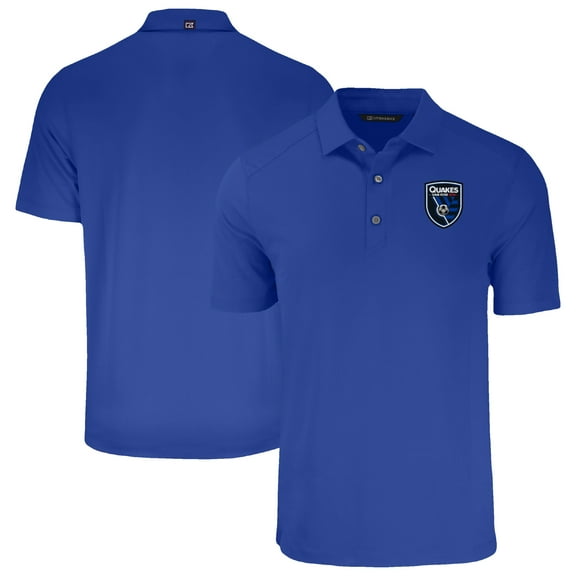 Men's-Cutter & Buck  Blue San Jose Earthquakes Big & Tall Forge Eco Stretch Recycled Polo