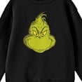 thumbnail image 5 of The Grinch Smiling Grinch's Face Boy's Black Crew Neck Long Sleeve Sweatshirt-Large, 5 of 5