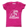 thumbnail image 2 of Mamasaurus Funny Mother Dinosaur T-Rex Head Women's V-neck, L, Pink, 2 of 3